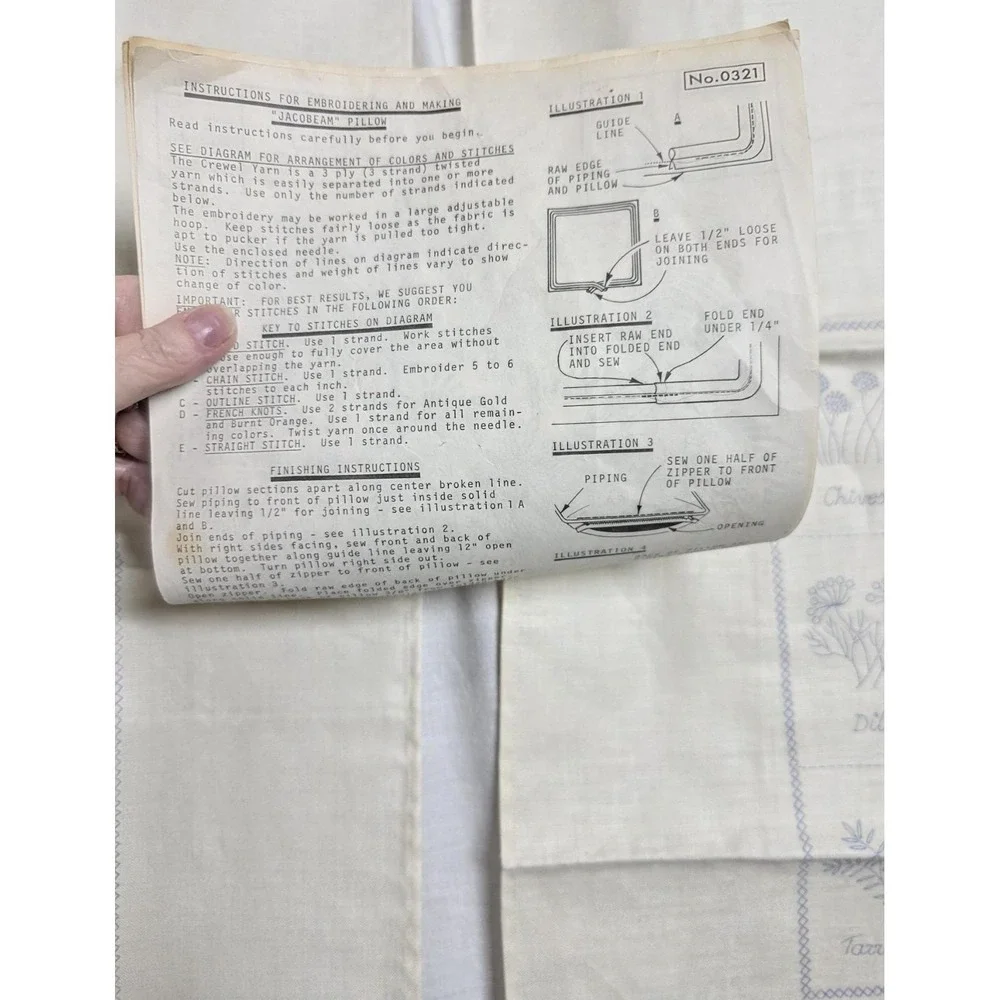 Vintage Paragon Spice Chart Embroidery Kitchen Towels Kit 0352 100% Linen